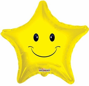19" Smile Star Shape Helium Foil Balloon (5 PACK) #17447