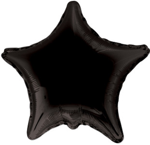19" Black Star Foil  Helium Balloons 5 Pack #17821
