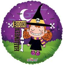 18" Cute Witch Helium Foil Balloon 1ct #20209