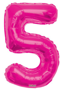 pink mylar number balloons