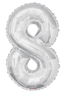 silver number 8 balloon