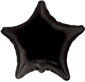 4" Black Star Foil Balloon Air Fill Only (5 PACK) #34025-04