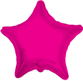 4" Hot Pink Foil Air Fill Only  Balloon Star (5 PACK) #34074-04