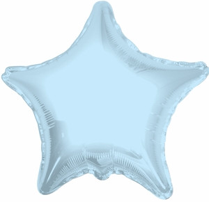 4" Light Blue Star Foil Air Fill Only  Balloon (5 PACK)#34076-04