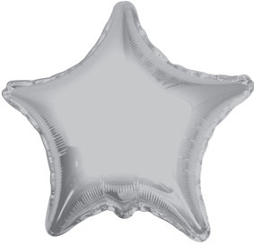 4" Silver Stars Foil Air Fill Only  Balloon (5 PACK)#34013-04