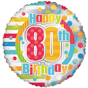 18" 80th Birthday Helium Foil Balloons (5 Pack) #19881
