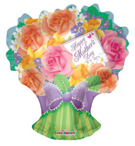 28" Mother's Day Roses Shape  Helium Foil Balloon 1ct #84270