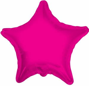 9" Mini Hot Pink Star Foil Balloon Air Fill Only (5 PACK) #34074-09