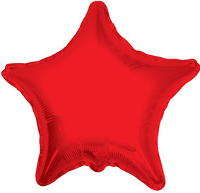 9" Mini Red Star Foil Balloon Air Fill Only (5 PACK) #17350-09