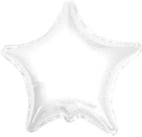 9" Mini White Star Foil Balloons Air Fill Only (5 Pack)#17576-09