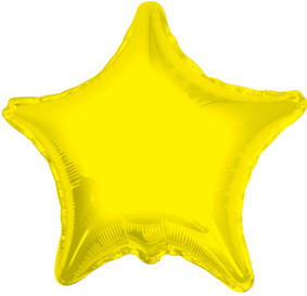 9" Mini Yellow Star Foil Balloons (5 PACK)