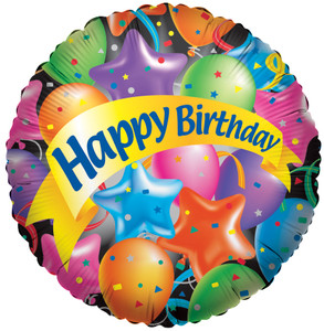 9" Mini Birthday Festive Balloons  Air Fill Only (5-PACK)