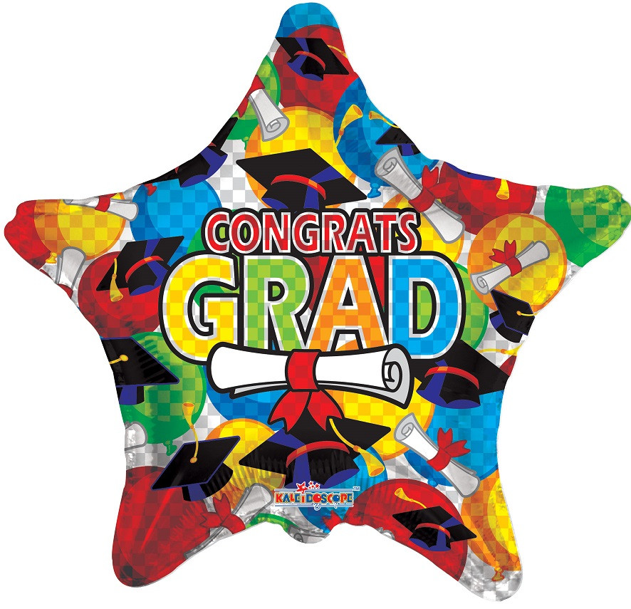 Mini Graduation Balloons 9" Mini Congrats Grad Balloon Air Fill 5 PACK