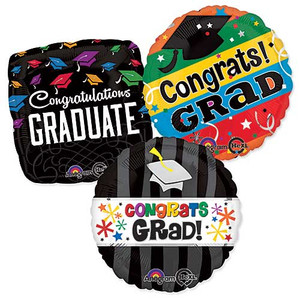 Bulk Graduation Balloons 100 Assorted 18" Helium Foil Grad & Congrats See Details