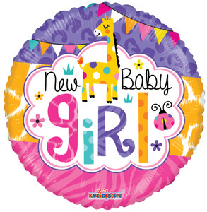 9" Mini New Girl Air Fill Foil Balloons Stick Balloon (5 Pack)