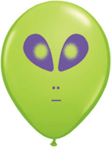 5" Qualatex Alien Head Lime 100Bag #79711