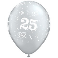 11" 25th Silver Anniversary Latex 50ct
