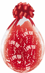 18" Qualatex Clear Stuffing Balloon Printed I Love You 25ct #37549
