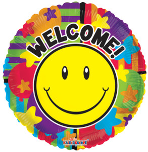 18" Welcome Smiley Balloons (5PACK)#19693