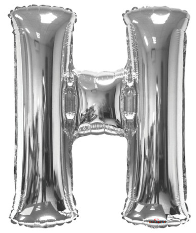 silver letter h balloon