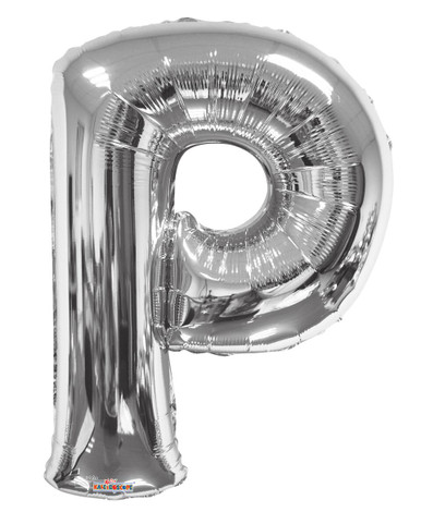 silver letters balloons p