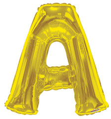 gold letter a balloon