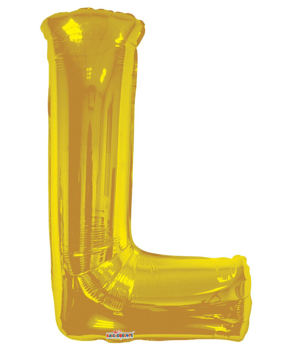 Gold Letter Balloons 34" Gold Letter "L" Foil Helium Balloon