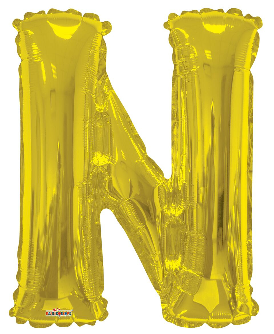 vertraging Voorspellen periodieke Gold Letter Balloons 34" Gold Letter "N" Foil Helium Balloon
