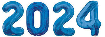 34" Large 2023 Blue Jumbo Helium Number Balloon Set