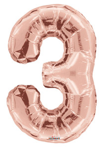 rose gold number balloons