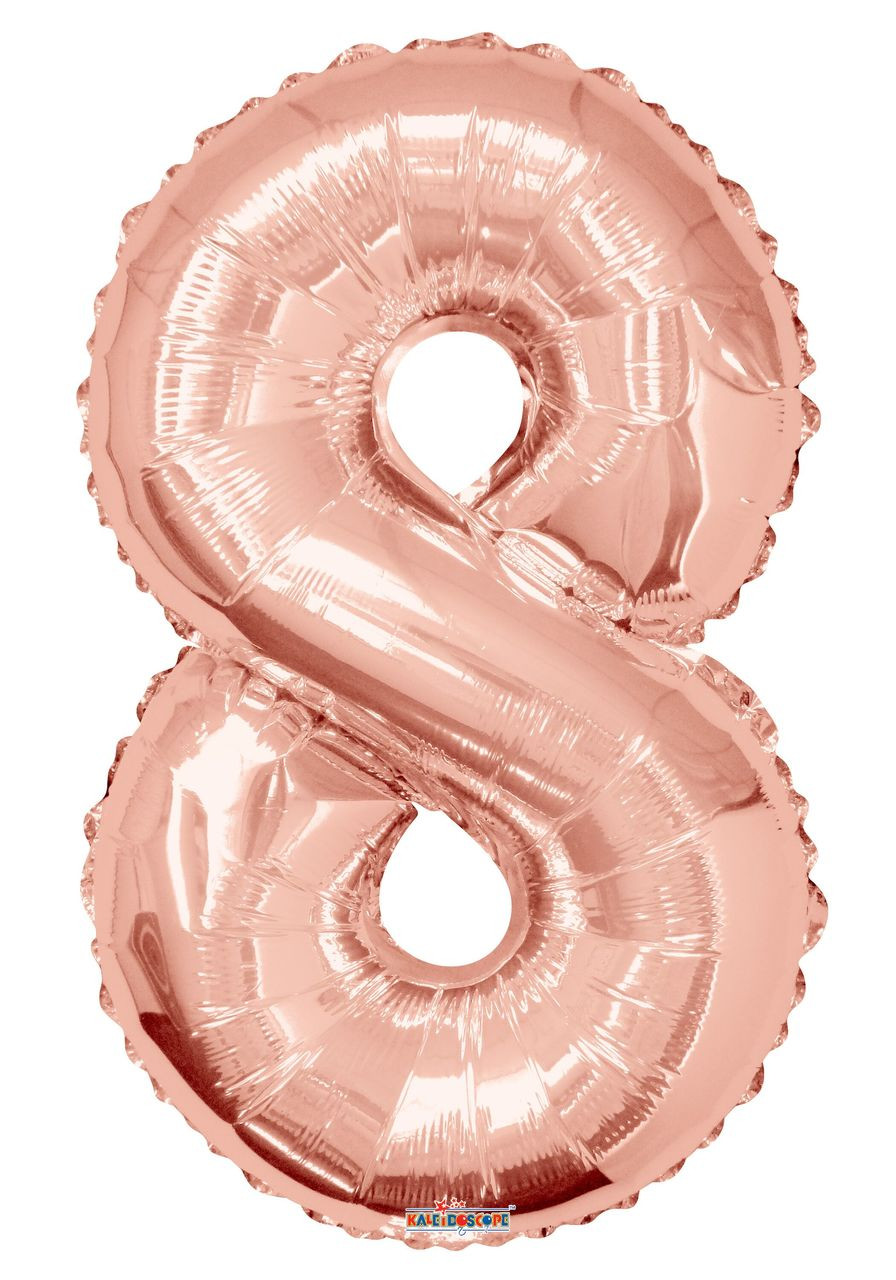 Rose Gold Number Balloons 34" Large Rose Gold Number 8 Balloon 1ct #15648