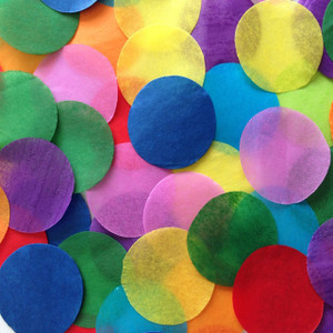 Confetti 1" Multi Color Circles Confetti Tissue 1LB Bag