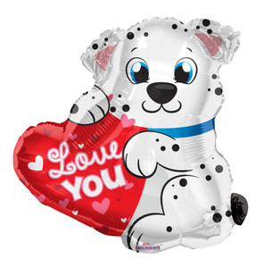 20" Dalmatian I Love You Dog  Shape Helium Foil Balloon (5 Pack)#15711