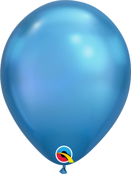 Chrome Balloons|11" Qualatex Blue Chrome Latex Balloons 100ct
