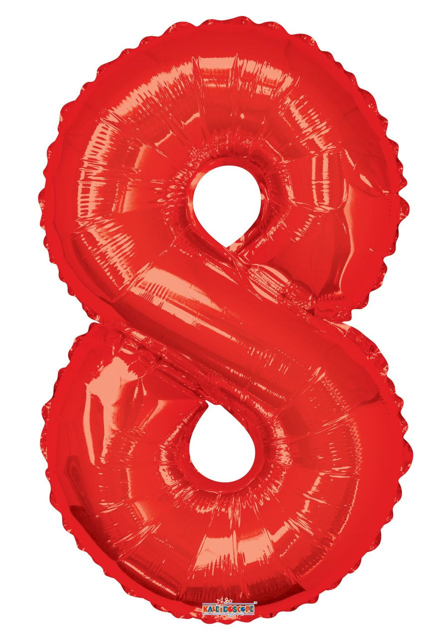 Red Number Balloons 34" Large Red Number 8 Balloons 1ct #15928-34S