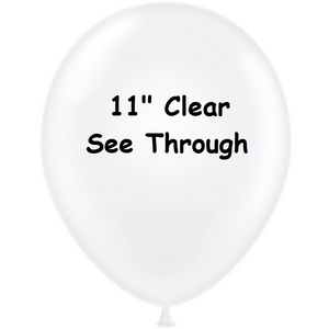 clear balloons, see through