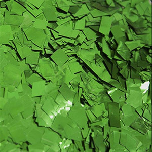 green metallic confetti