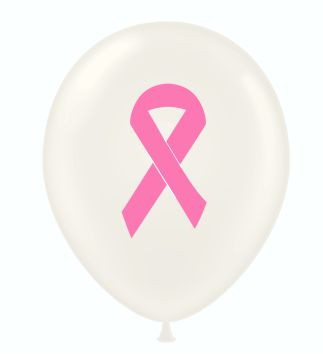 pink breast cancer awareness ribbon balloons