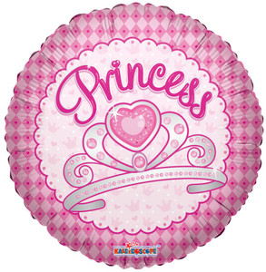 18" Princess Tiara Crown Pink White Helium Foil Balloon (5 Pack)#19096