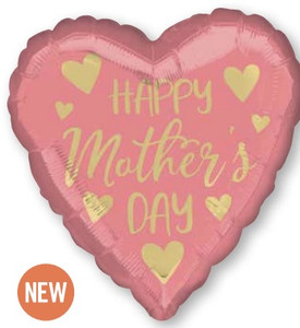 18" Mother's Day Pink Heart Shape Balloon (5PACK) #40787