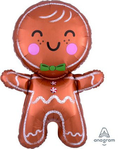 36" Gingerbread Man Shape Helium Foil Balloon #38304