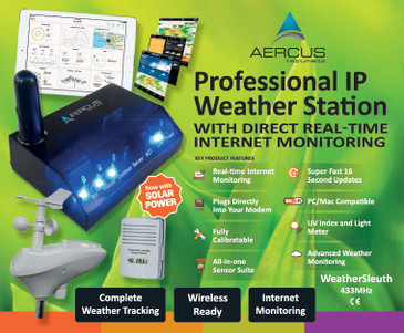 Aercus Instruments™ WeatherSleuth® - Professional IP Weather Station with Direct Real-time Internet Monitoring