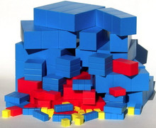 An individual set of Fair Lands™ blocks consists of an individual set of Two Land blocks consisting of 8 unit cubes, 5 longs, 4 flats, 3 super cubes, 3 super longs, 3 super flats, and 1 mega cube (27 blocks total) from 1 cubic centimeter to 4 cubic centimeters by doubling and an individual set of Three Land blocks consisting of 10 unit cubes, 6 longs, 5 flats, 5 super cubes, 5 super longs, 5 super flats, and 1 mega cube (37 blocks total) from 1 cubic centimeter to 9 cubic centimeters by tripling.