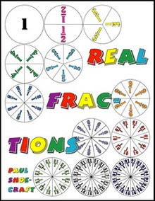 FREE e-book: Real Fractions, games and activities with fraction circles, 24 pages, K-9