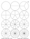 No numerals. All 12 fraction circles on a single page for transparencies and making a set of fraction circles for every student.