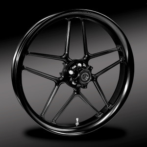 Black anodized, lightweight front wheel for performance baggers