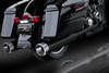 RCX Exhaust 4.5" Slip-on Mufflers, Ceramic Black with Rival Chrome Tips.