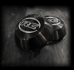 STD Center Caps- Black Anodized- 1" depth, included with purchase of 15" and 17" front wheels.