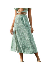 Printed Floral Skirt With Slit