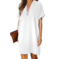 Women's Short Sleeve V-Neck Loose Dress